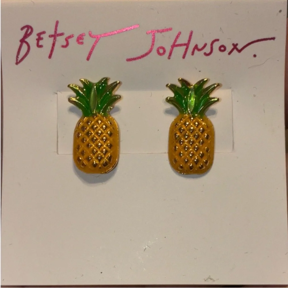 BETSEY JOHNSON Limited Edition RARE Oversized Pineapple Necklace & Earrings NWT - Picture 15 of 16
